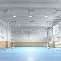 Modern badminton hall rain playground 3d model