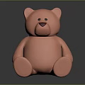 Pink Teddy Bear Stuffed Toy Sitting With Soft Appearance And Dark Backdrop 3d model