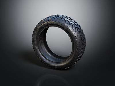 Durable Automotive Tire with Detailed Tread Design as Essential Car Component 3d model