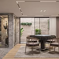 Modern Basement Interior Design With Spiral Staircase Lounge Area And Built In Bookshelves
