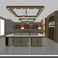 Elegant Gold Jewelry Store Interior With Luxurious Display Counters And Decorative Chandeliers