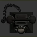 Classic Vintage Rotary Dial Telephone With Black Body And Coiled Cord Design