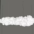 Cloud Shaped White Chandelier with Soft Illuminated Light for Modern Interior Design 3d model