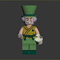 Colorful Lego Minifigure Toy With Green Hat Yellow Shirt Green Pants And White Cup
