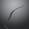 Modern Metallic And Wooden Long Sculpture With Dark Background Reflective Surface