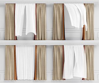 Modern Curtain Fabric Curtain 3d model