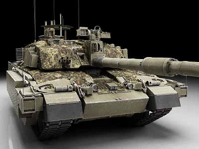 Modern Military Tank Featuring Camouflage Coating Long Barrel And Armored Tracks 3d model