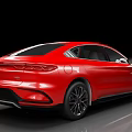 Red Modern Electric Sedan With Streamlined Body And Black Alloy Wheels