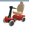 Electric Toy Car with Red Body Beige Seat for Kids Simple Design