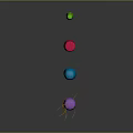Different Colored Organ Structures Arranged in Layers with Hair Like Yellow Filaments at Bottom