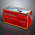 Red Hardware Tool Cabinet With Drawers And Workbench Top Tools 3d model