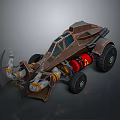Modified Combat Vehicle Weapon With Mechanical Claw And Red Fuel Tank