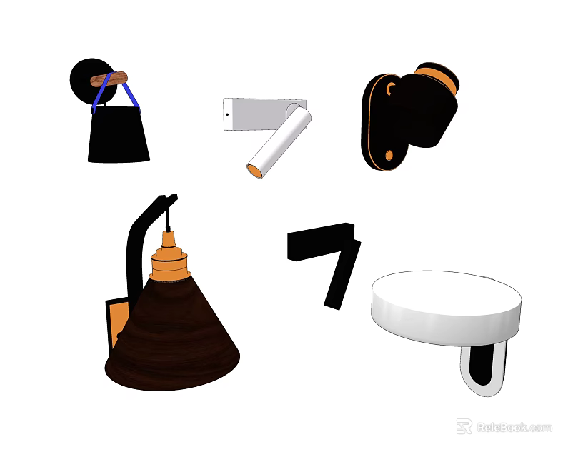 Modern Wall Lamps With Different Designs For Home Decor And Lighting 3d model