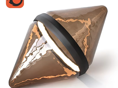 Modern Conical Brown Floor Lamp With Textured Surface And Black Accent Band 3d model