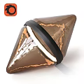 Modern Conical Brown Floor Lamp With Textured Surface And Black Accent Band