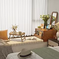 Artistic Bay Window Bay Window Cushion Ornament Combination 3d model