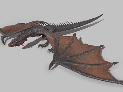 3D Rendered Dragon Model With Detailed Leathery Wings And Scaled Mythical Body 3d model