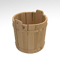 High-grade wooden bucket 911 3d model