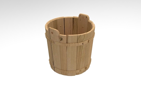 High-grade wooden bucket 911 3d model