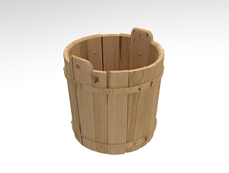 High-grade wooden bucket 911 3d model