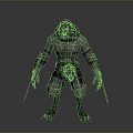 Beast Like Character With Muscular Body Furry Head Armor Arms And Sharp Claws