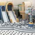 Indoor Children's Playground Equipment With Colorful Slides Ball Pit And Safe Design