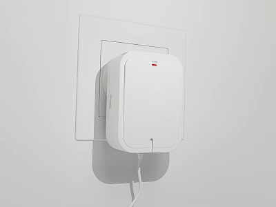 Sleek White Wall Mounted Modern Daily Electrical Appliance with Simple Design and Power Cord 3d model