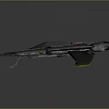 Futuristic Spaceship With Streamlined Gray Body Twin Engines And Red Yellow Markings
