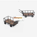 Two Utility Hand Carts With Metal Frames Wooden Floors And Wheels