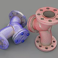 Heavy Duty Industrial Equipment Blue And Red Flange Fittings For Pipe Connection
