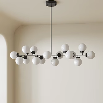 Nordic Spherical Restaurant Chandelier 3d model
