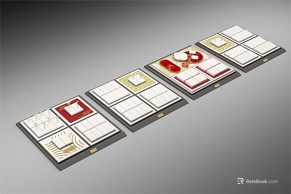 Elegant Jewelry Collection Showcasing Diamond Rings Necklaces And Earrings In Luxury Designs 3d model 