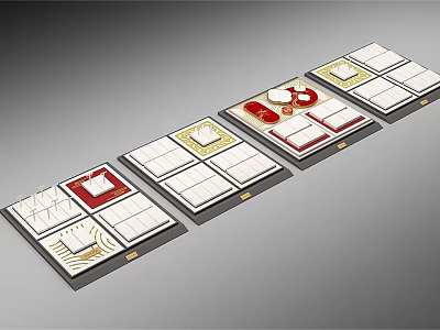 Elegant Jewelry Collection Showcasing Diamond Rings Necklaces And Earrings In Luxury Designs 3d model