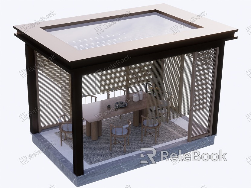 New Chinese-style villa courtyard aluminum alloy porch pavilion model