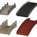 Decorative Miniature Bridge Models With Various Colors And Wooden Stone Railings