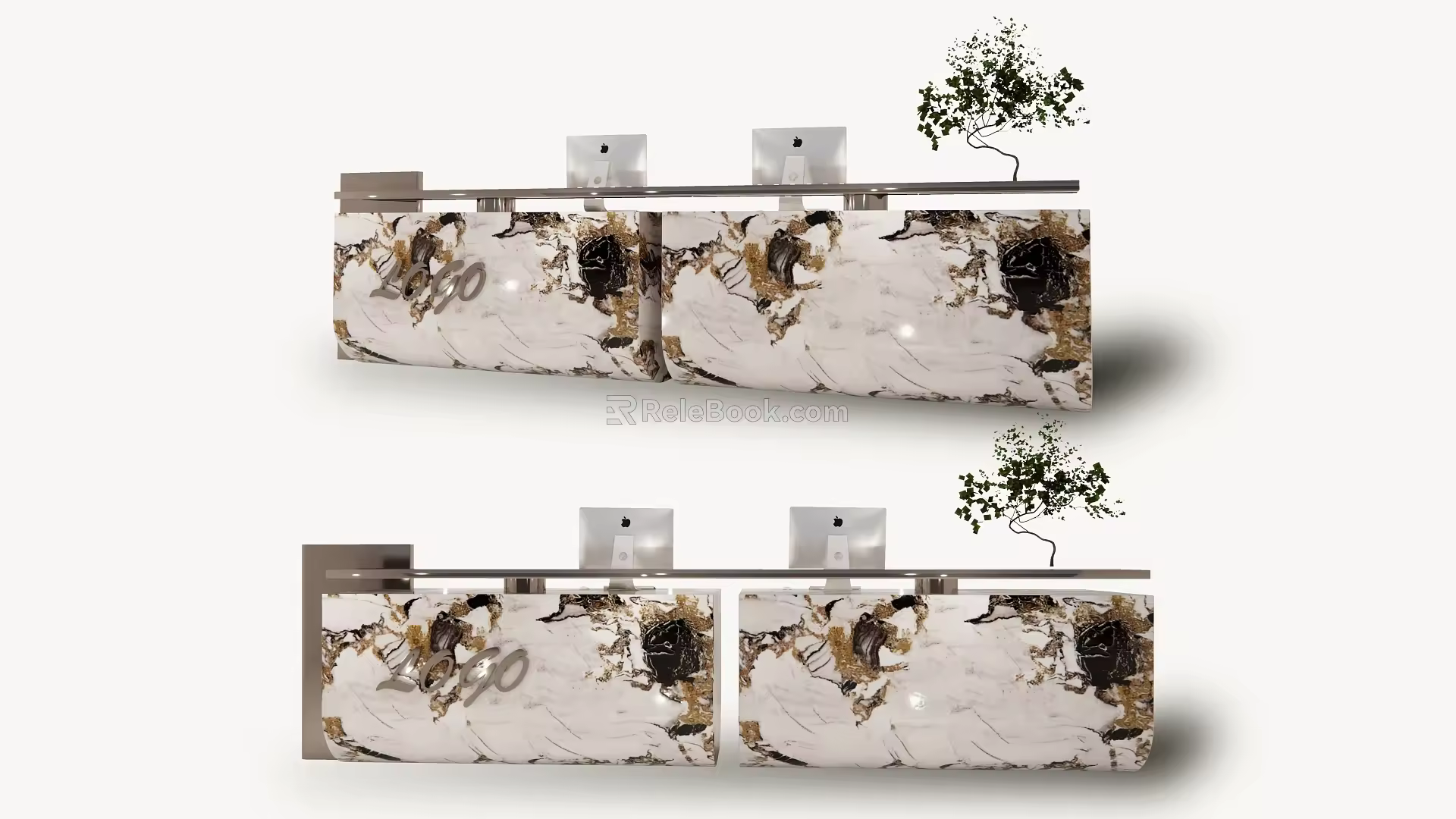 Marble Front Desk Reception Desk Modern Information Desk Hotel Service Reception Desk Front Desk 3d model