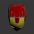 Gold And Red Metallic Helmet For Cosplay Fashion Accessory With Shiny Finish