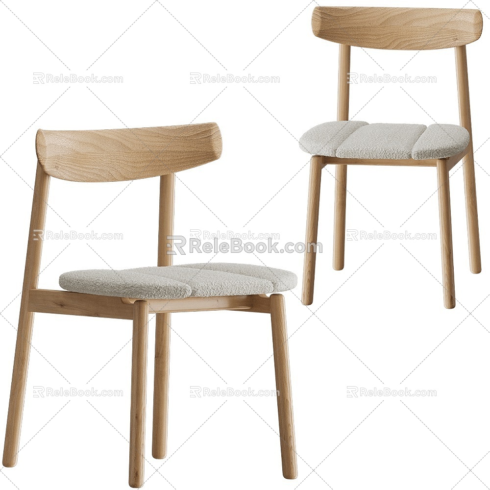 klee casual single chair dining chair 18 3d model