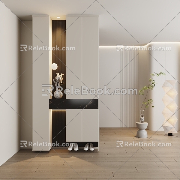 Light Luxury Italian Entrance Shoe Cabinet 3d model