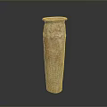 Carved Terracotta Sculpture Vase Tall Slender With Intricate Decorative Patterns