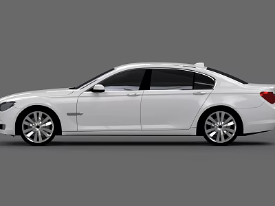 White Modern Sedan With Sleek Body Design And Silver Alloy Wheels 3d model