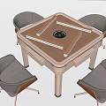 Modern Mahjong Table and Chair Mahjong Table and Chair Combination 3d model
