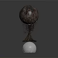 Decorative Spherical Equipment With Woven Texture And Chain Decorations On Silver Base