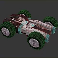 Modern Four Wheel Toy Car With Large Tires And White Black Blue Design