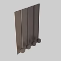 Wooden Components With Different Brown Grain Panels And Round Wooden Balls