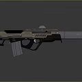 Futuristic Sci Fi Weapon 3D Rendered Design With Metallic Finish And Tactical Grip