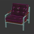 Person Sitting With Pet Dog On Leather Armchair With Metal Frame In Dark Background