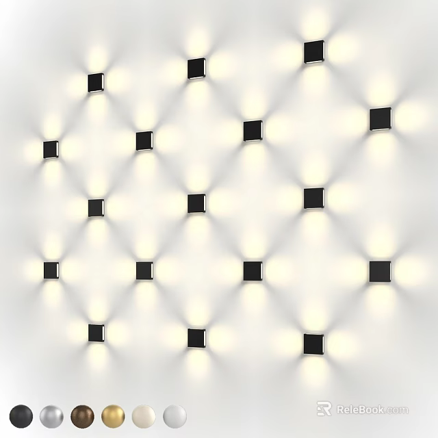 Modern Downlights And Spotlights Ceiling Installation For Interior Even Lighting Design 3d model 