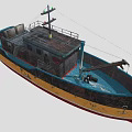 Rusty Ship Featuring Black Yellow Red Hull Deck Crane And Superstructure