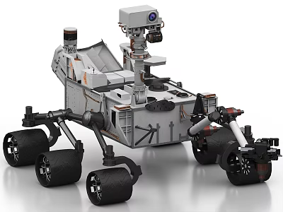Mars Rover With Robotic Arm Camera System And Large Wheels For Space Exploration 3d model